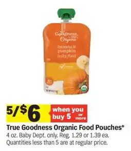 Meijer True Goodness Organic Food Pouches offer