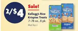 Family Dollar Kellogg's Rice Krispies Treats offer