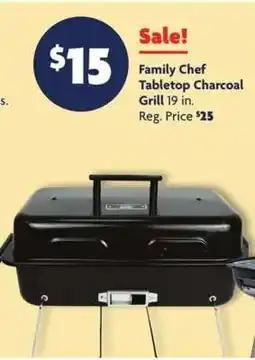 Family Dollar Family Chef Tabletop Charcoal Grill offer