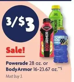 Family Dollar Powerade or Bodyarmor offer