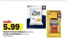 Meijer Snyder's Pretzels Multipack or Cape Cod Multipack offer
