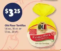 Family Dollar OLÉ Flour Tortillas offer