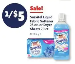 Family Dollar Suavitel Liquid Fabric Softener or Dryer Sheets offer
