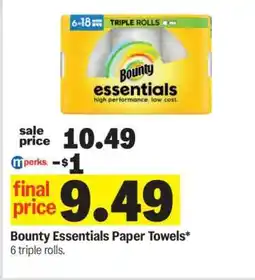 Meijer Bounty Essentials Paper Towels offer