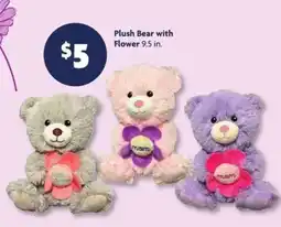 Family Dollar Plush Bear with Flower offer