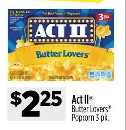 Dollar General Act II Butter Lovers Popcorn 3 pk offer