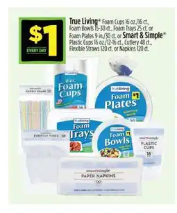Dollar General True Living Foam Cups offer