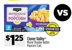 Dollar General Clover Valley Movie Theater Butter Popcorn 3 pk offer