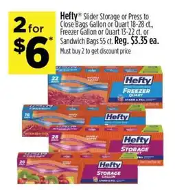 Dollar General Hefty Slider Storage or Press to Close Bags offer
