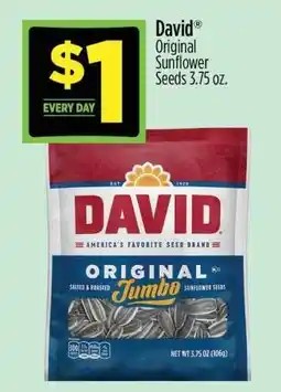 Dollar General David Original Sunflower Seeds 3.75 oz offer