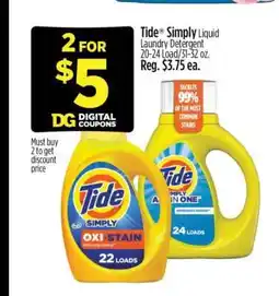 Dollar General Tide Simply Liquid Laundry Detergent offer