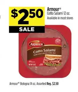Dollar General Armour Cotto Salami 12 oz offer