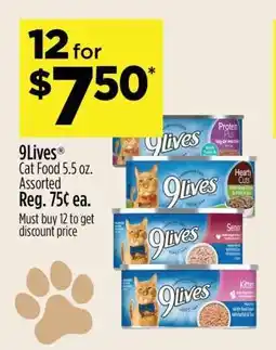 Dollar General 9Lives Cat Food 5.5 oz. Assorted offer