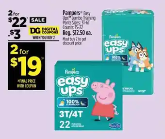 Dollar General Pampers Easy Ups offer