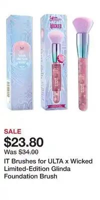Ulta Beauty IT Brushes for ULTA x Wicked Limited-Edition Glinda Foundation Brush offer