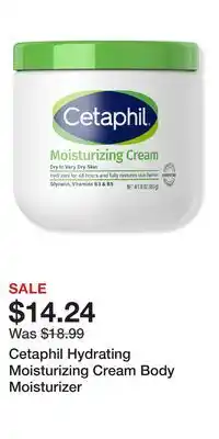 Ulta Beauty Cetaphil Hydrating Moisturizing Cream Body Moisturizer offer
