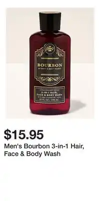 Bath & Body Works Men's Bourbon 3-in-1 Hair, Face & Body Wash offer