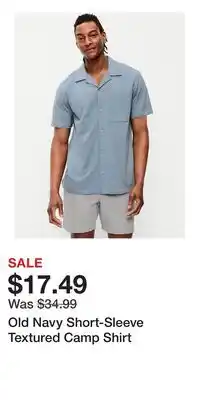 Old Navy Old Navy Short-Sleeve Textured Camp Shirt offer