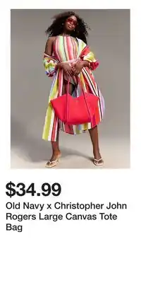 Old Navy Old Navy x Christopher John Rogers Large Canvas Tote Bag offer