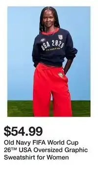 Old Navy Old Navy FIFA World Cup 26 USA Oversized Graphic Sweatshirt for Women offer