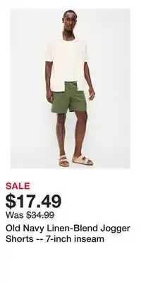 Old Navy Old Navy Linen-Blend Jogger Shorts -- 7-inch inseam offer