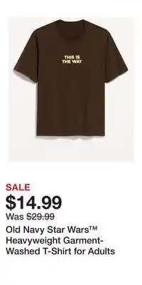 Old Navy Old Navy Star Wars Heavyweight Garment-Washed T-Shirt for Adults offer