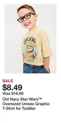 Old Navy Old Navy Star Wars Oversized Unisex Graphic T-Shirt for Toddler offer