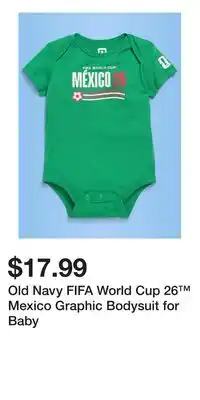 Old Navy Old Navy FIFA World Cup 26 Mexico Graphic Bodysuit for Baby offer
