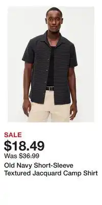 Old Navy Old Navy Short-Sleeve Textured Jacquard Camp Shirt offer