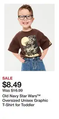 Old Navy Old Navy Star Wars Oversized Unisex Graphic T-Shirt for Toddler offer