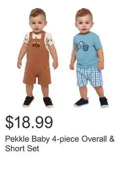Costco Pekkle Baby 4-piece Overall & Short Set offer