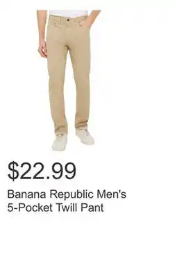 Costco Banana Republic Men's 5-Pocket Twill Pant offer