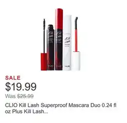 Costco CLIO Kill Lash Superproof Mascara Duo 0.24 fl oz Plus Kill Lash Mascara Remover 0.29 fl oz offer