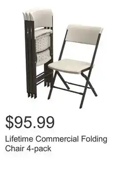 Costco Lifetime Commercial Folding Chair 4-pack offer