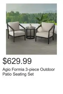 Costco Agio Formia 3-piece Outdoor Patio Seating Set offer