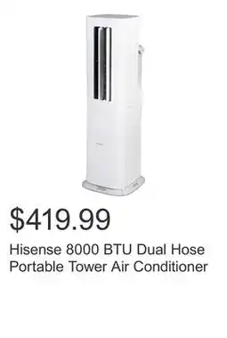 Costco Hisense 8000 BTU Dual Hose Portable Tower Air Conditioner offer