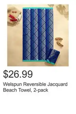 Costco Welspun Reversible Jacquard Beach Towel, 2-pack offer