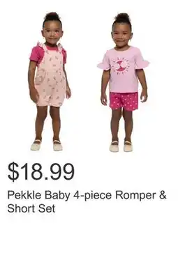Costco Pekkle Baby 4-piece Romper & Short Set offer