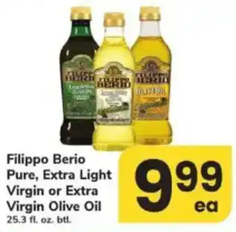 Filippo Berio Pure and Extra Light Virgin or Extra Virgin Olive Oil