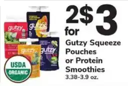ACME Gutzy Squeeze pouches or protein smoothies offer