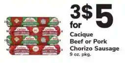 ACME Cacique Beef or Pork Chorizo Sausage offer