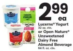 ACME Lucerne yogurt or open nature unsweetened dairy free almond beverage offer