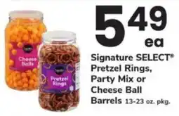 ACME Signature select pretzel rings, party mix or cheese ball barrels offer