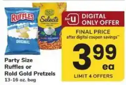 ACME Party Size Ruffles or Rold Gold Pretzels offer
