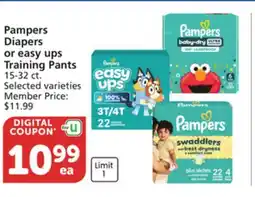 Vons Pampers Diapers or easy ups Training Pants offer