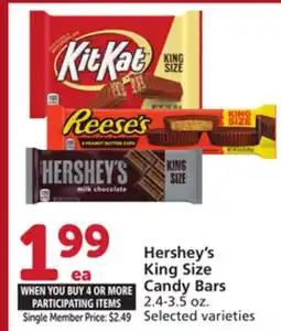 Vons Hershey's King Size Candy Bars offer