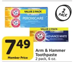 Vons Arm & Hammer Toothpaste offer