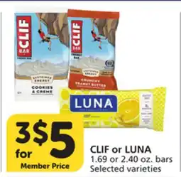 Vons CLIF or LUNA offer