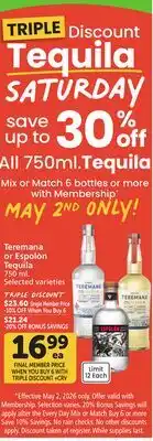 Albertsons Teremana or Espolòn Tequila offer