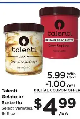 Ralphs Talenti Gelato or Sorbetto offer